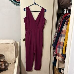 French Connection stretch jumpsuit v neck pockets